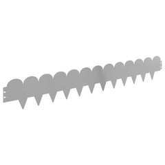 vidaXL Lawn Edging 20 pcs 103 x 15 cm Steel Silver 6