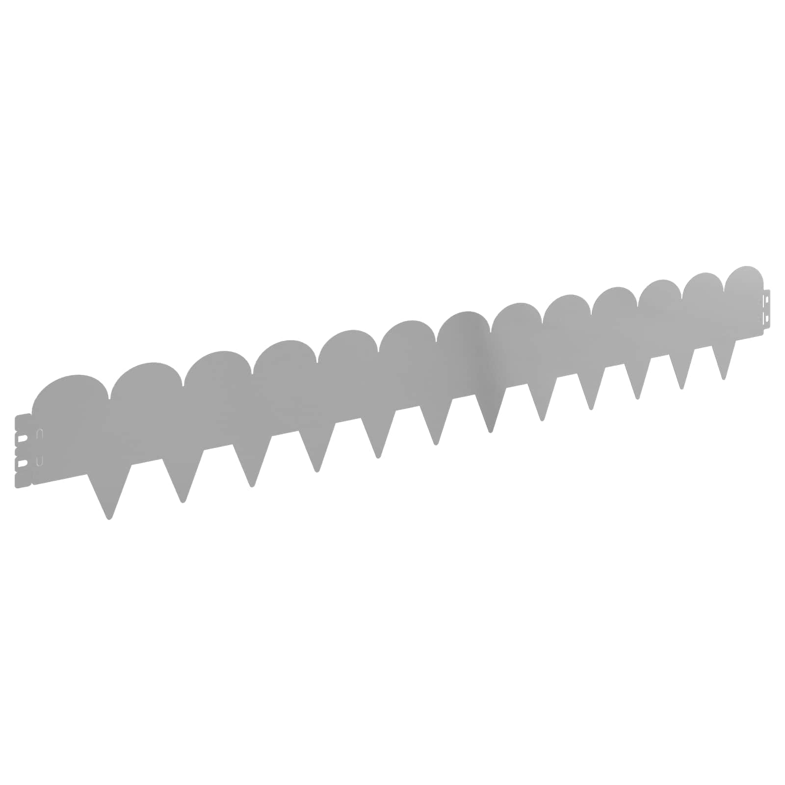 vidaXL Lawn Edging 20 pcs 103 x 15 cm Steel Silver 6