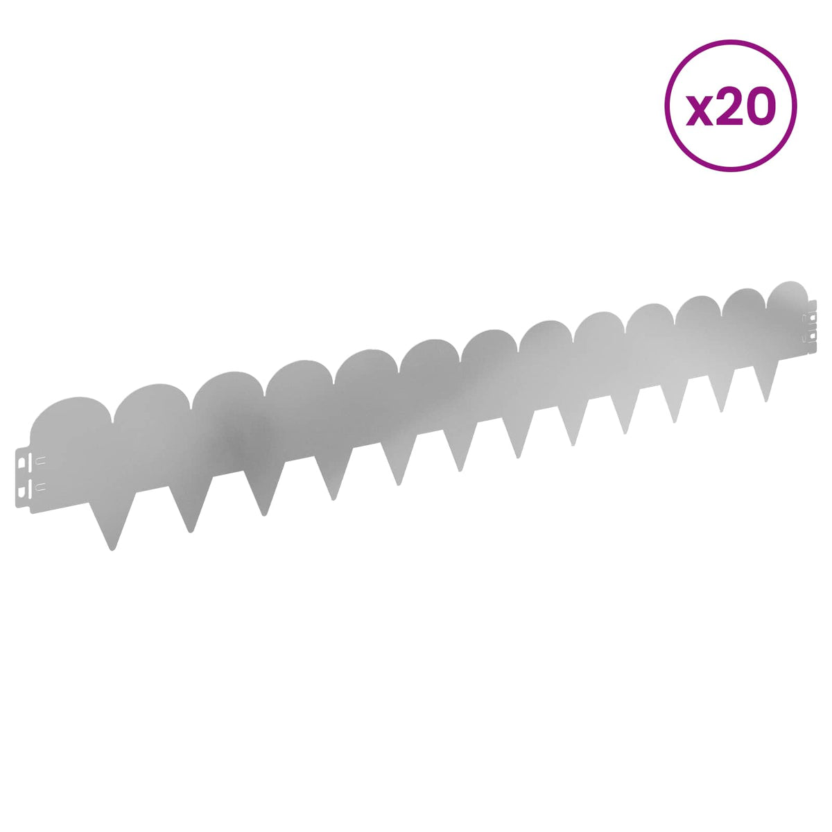 Lawn Edging 103 x Steel Height 15 cm 20 pcs Galvanised steel