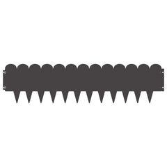 vidaXL Lawn Edging 10 pcs 103 x 25 cm Steel Black 5