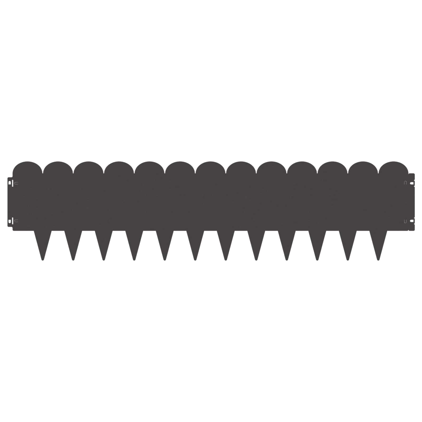 vidaXL Lawn Edging 10 pcs 103 x 25 cm Steel Black 5