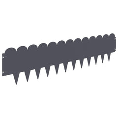vidaXL Lawn Edging 10 pcs 103 x 25 cm Steel Anthracite 6