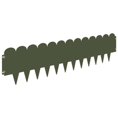 vidaXL Lawn Edging 10 pcs 103 x 25 cm Steel Olive Green 2