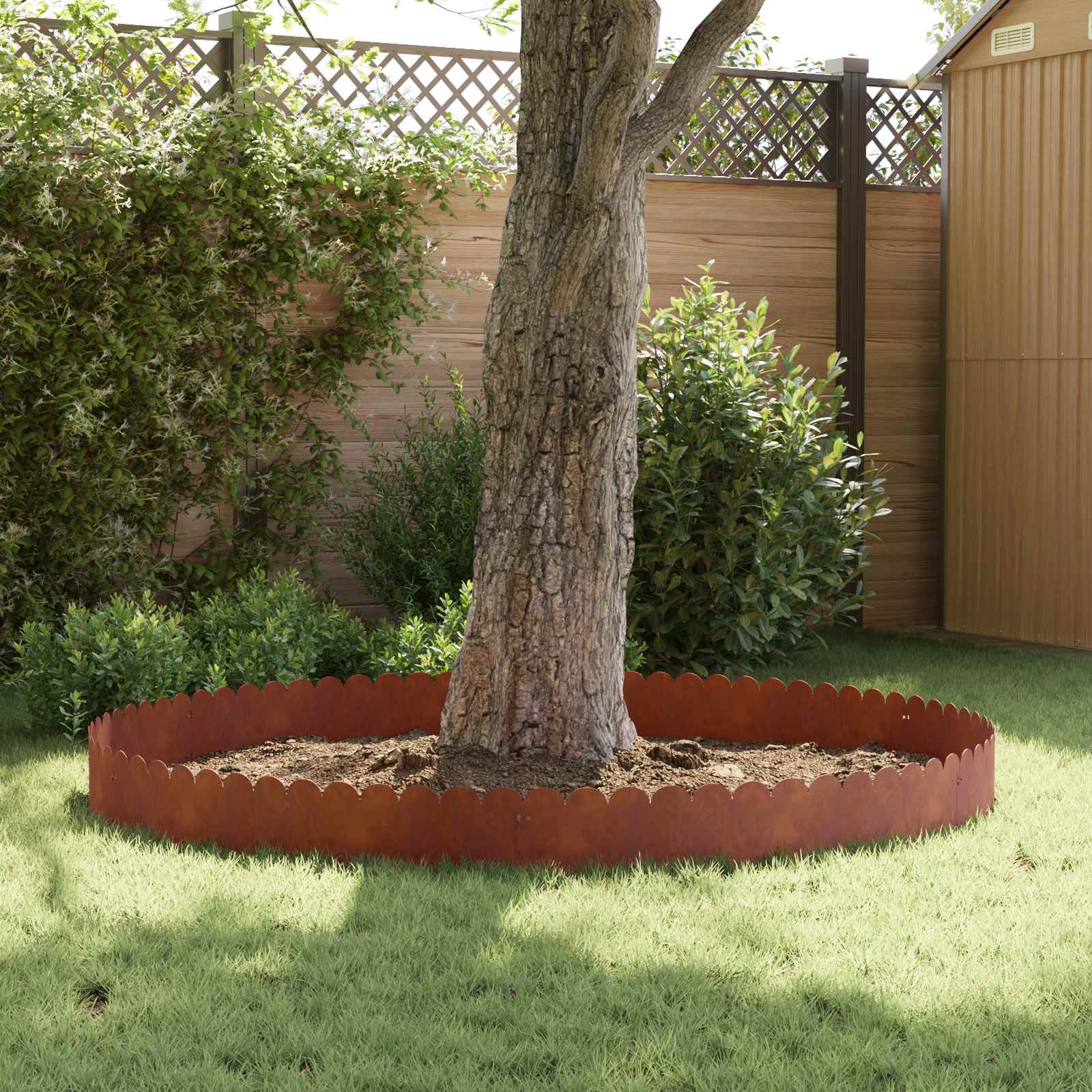 vidaXL Lawn Edging 10 pcs 103 x 25 cm Steel Rusty 4