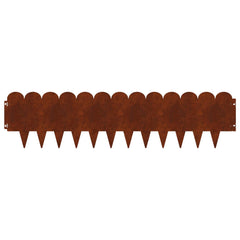 vidaXL Lawn Edging 10 pcs 103 x 25 cm Steel Rusty 6