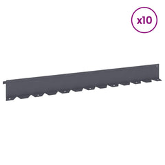 vidaXL Lawn Edging 10 pcs 102 x 10 x 4 cm Steel Anthracite 3