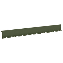 vidaXL Lawn Edging 10 pcs 102 x 10 x 4 cm Steel Olive Green 2