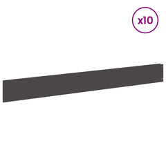 Lawn Edging 100 x Steel 10 pcs Height 12 cm Black