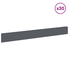 Lawn Edging 100 x Steel 30 pcs Height 12 cm Anthracite