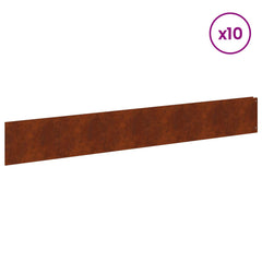 Lawn Edging 100 x Steel 10 pcs Height 15 cm Weathering steel