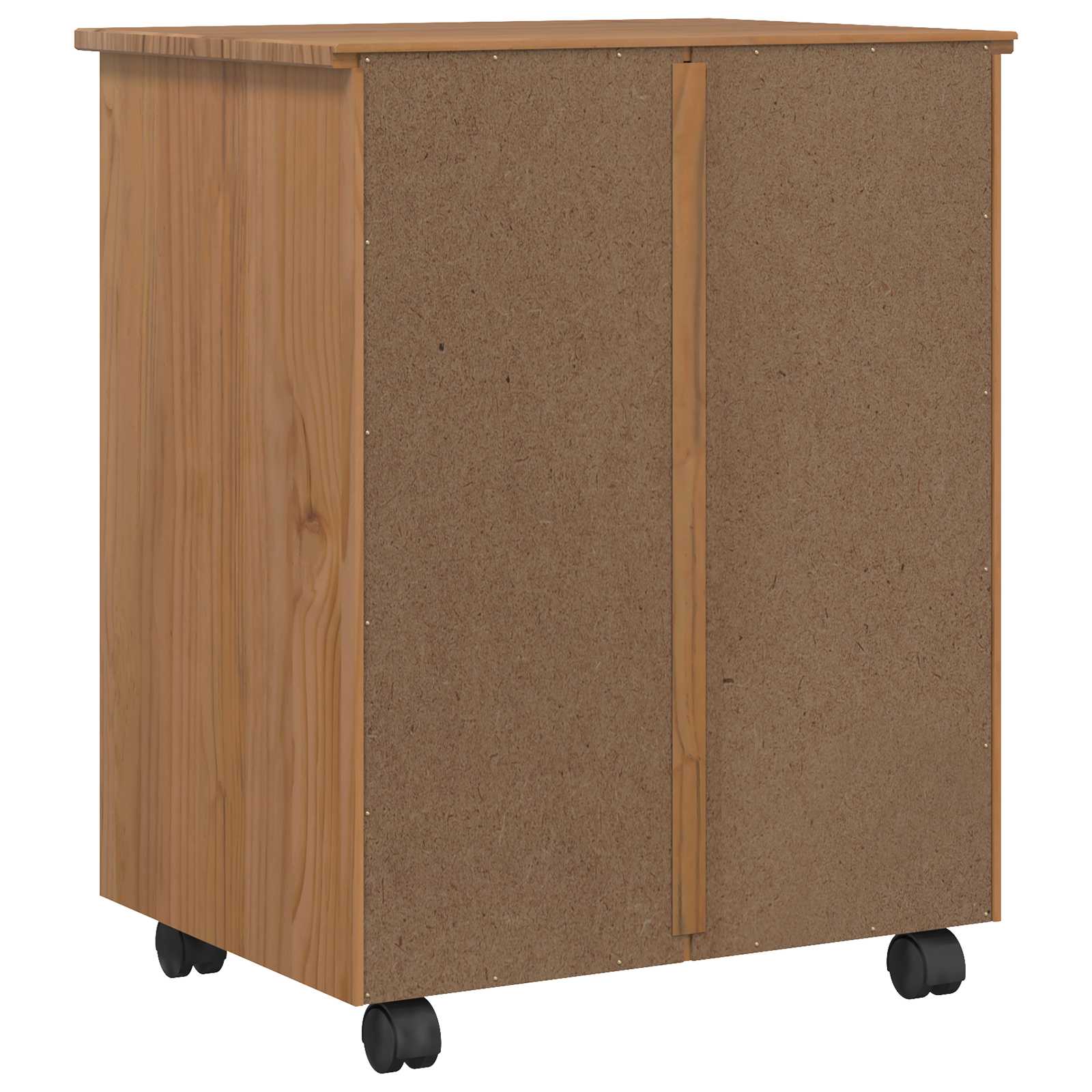 vidaXL Rolling Cabinet with Drawers CORONA Honey Brown 6