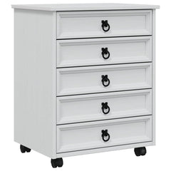 Rolling Cabinet with Drawers CORONA White, image 2