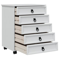 Rolling Cabinet with Drawers CORONA White, image 3