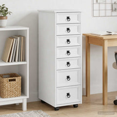 Rolling Cabinet with Drawers CORONA White 34 cm