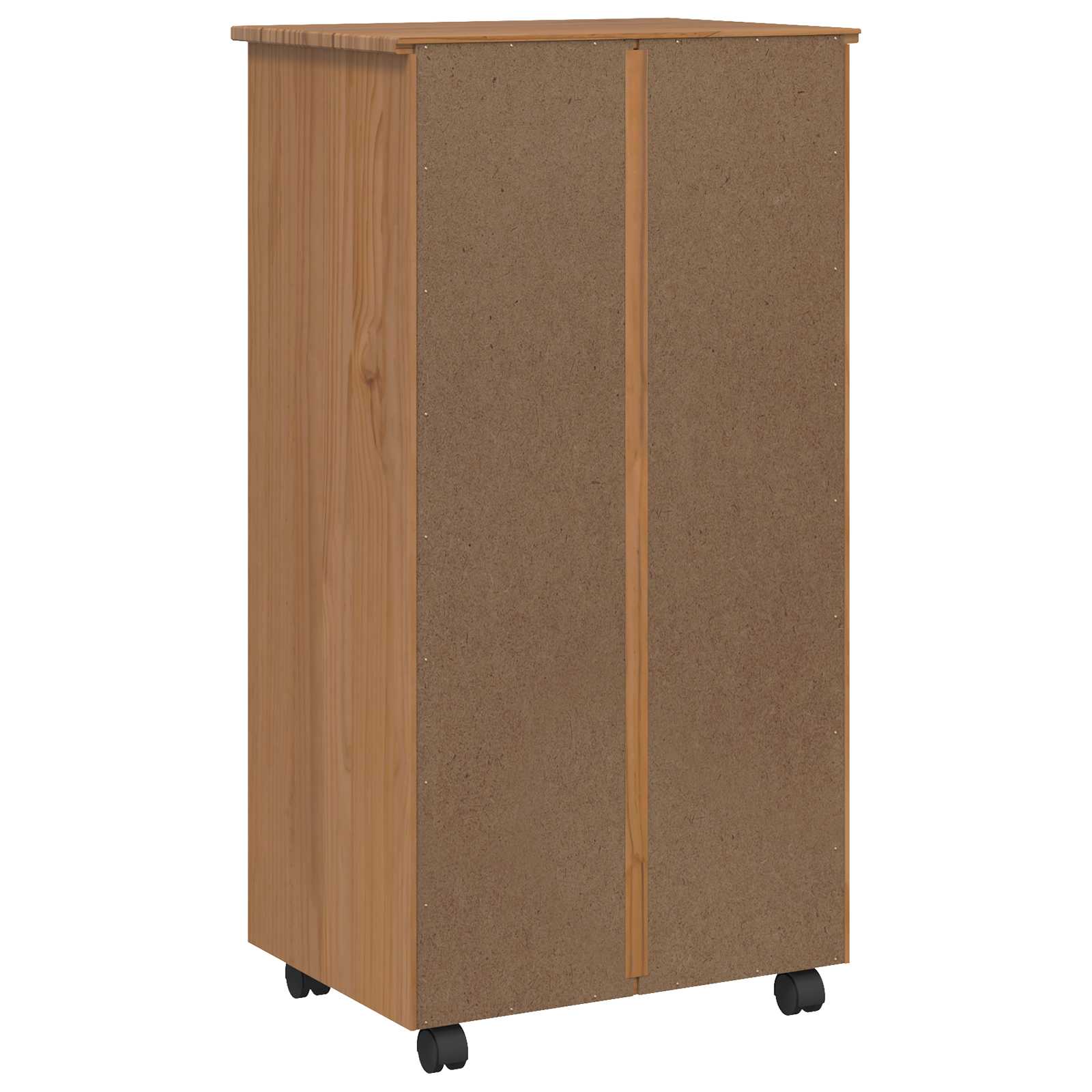 vidaXL Rolling Cabinet with Drawers CORONA Honey Brown 6