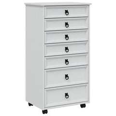 Rolling Cabinet with Drawers CORONA White 53 cm