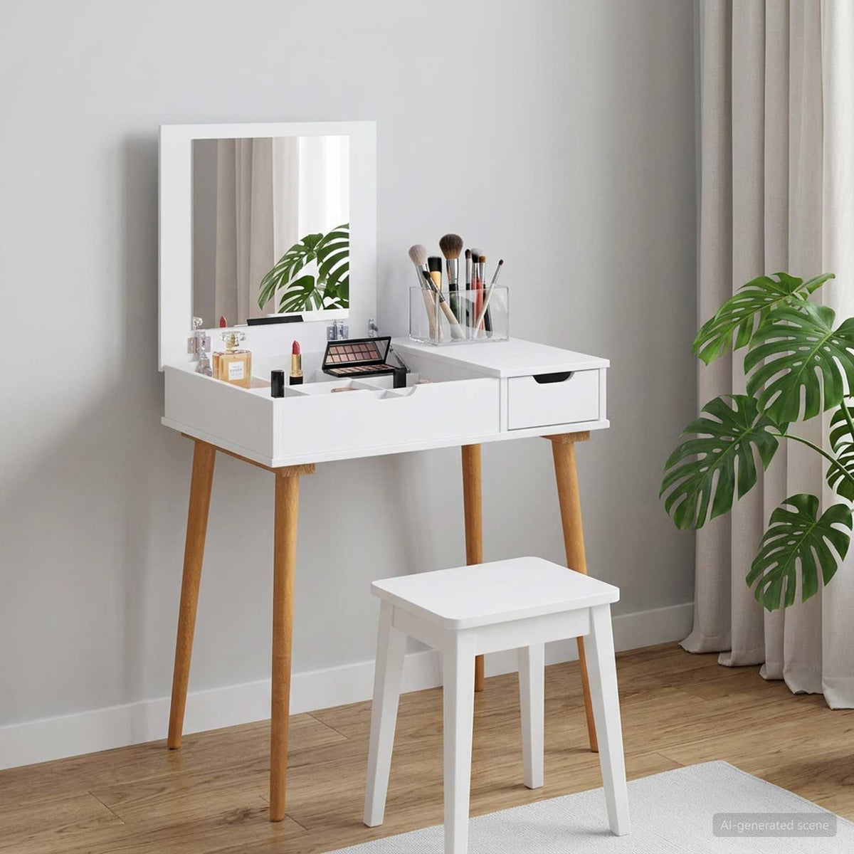 Dressing Table FAUSKE White 76 x 50 x 78 cm 76 cm