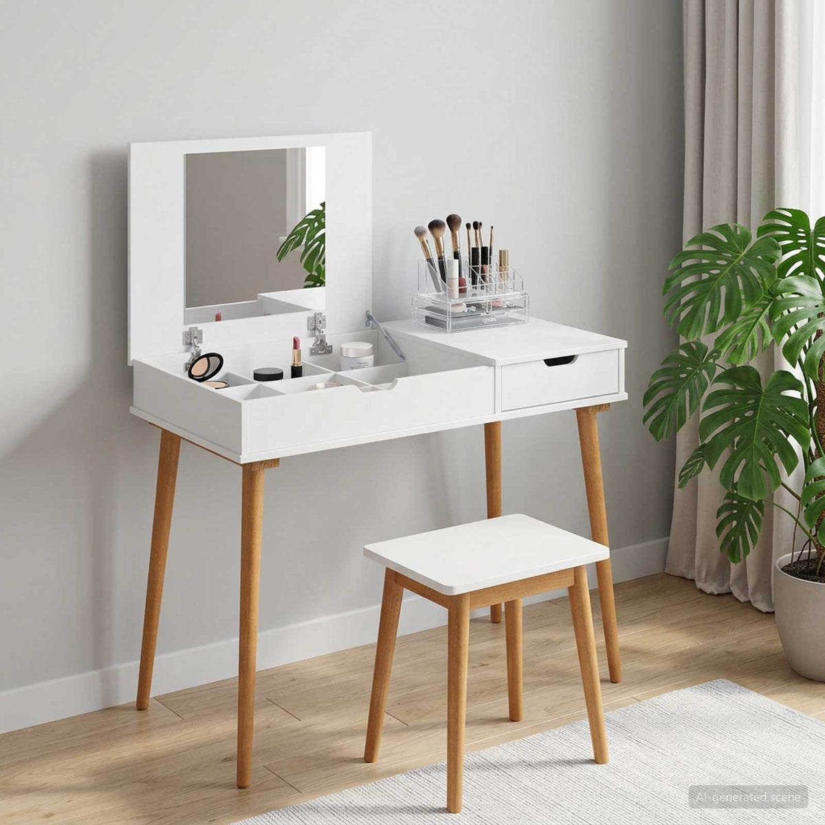 Dressing Table FAUSKE White 76 x 50 x 78 cm 110 cm