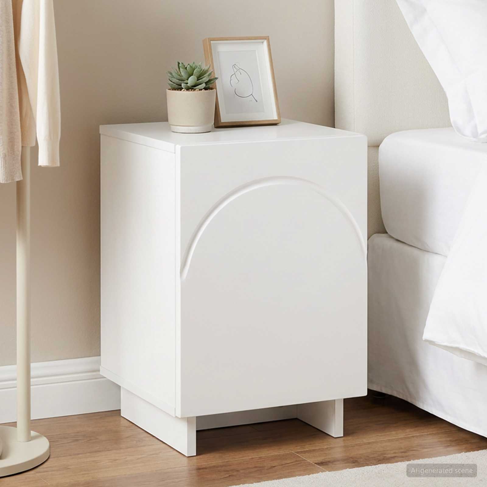 vidaXL Bedside Cabinet White 33.5 x 34.5 x 50 cm Engineered Wood 1