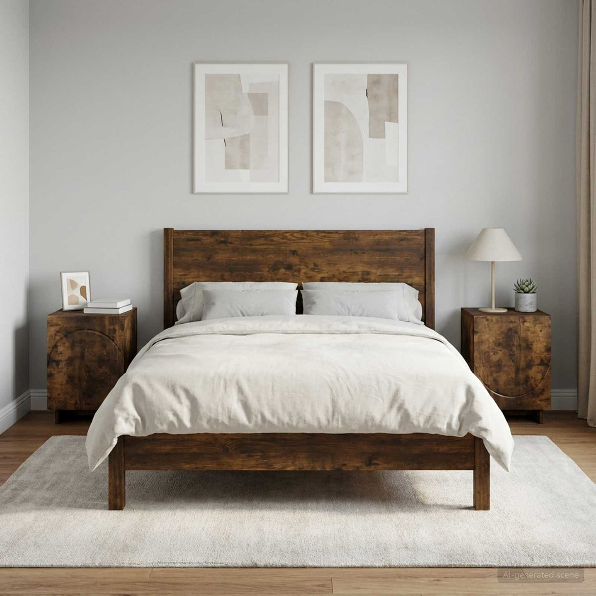 Bedside Cabinet in Smoked Oak