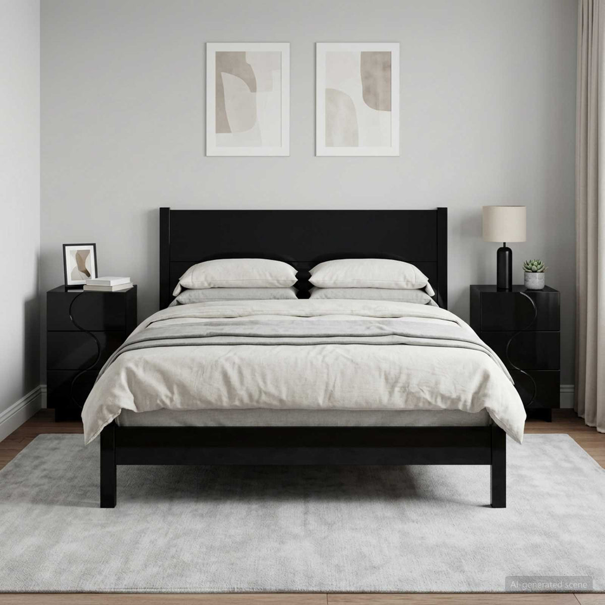 Bedside Cabinet 33.5 x 34.5 x 60 cm Black 2