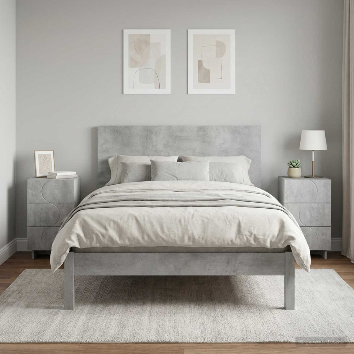 Bedside Cabinet 33.5 x 34.5 x 60 cm Concrete grey 2