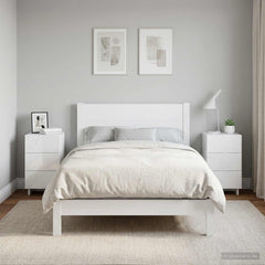 Bedside Cabinet 33.5 x 34.5 x 60 cm High gloss white 2