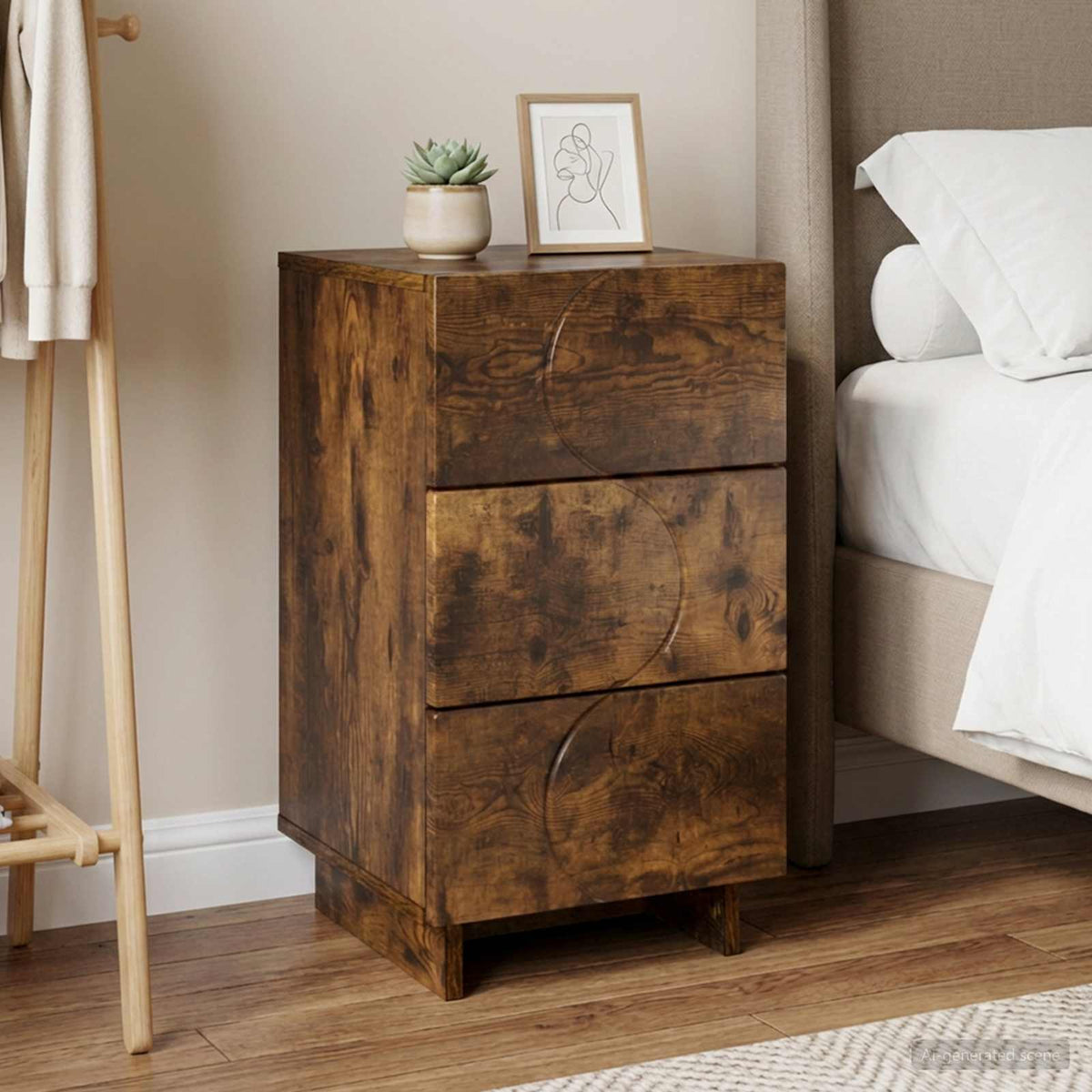 Bedside Cabinet 33.5 x 34.5 x 60 cm Smoked oak 1