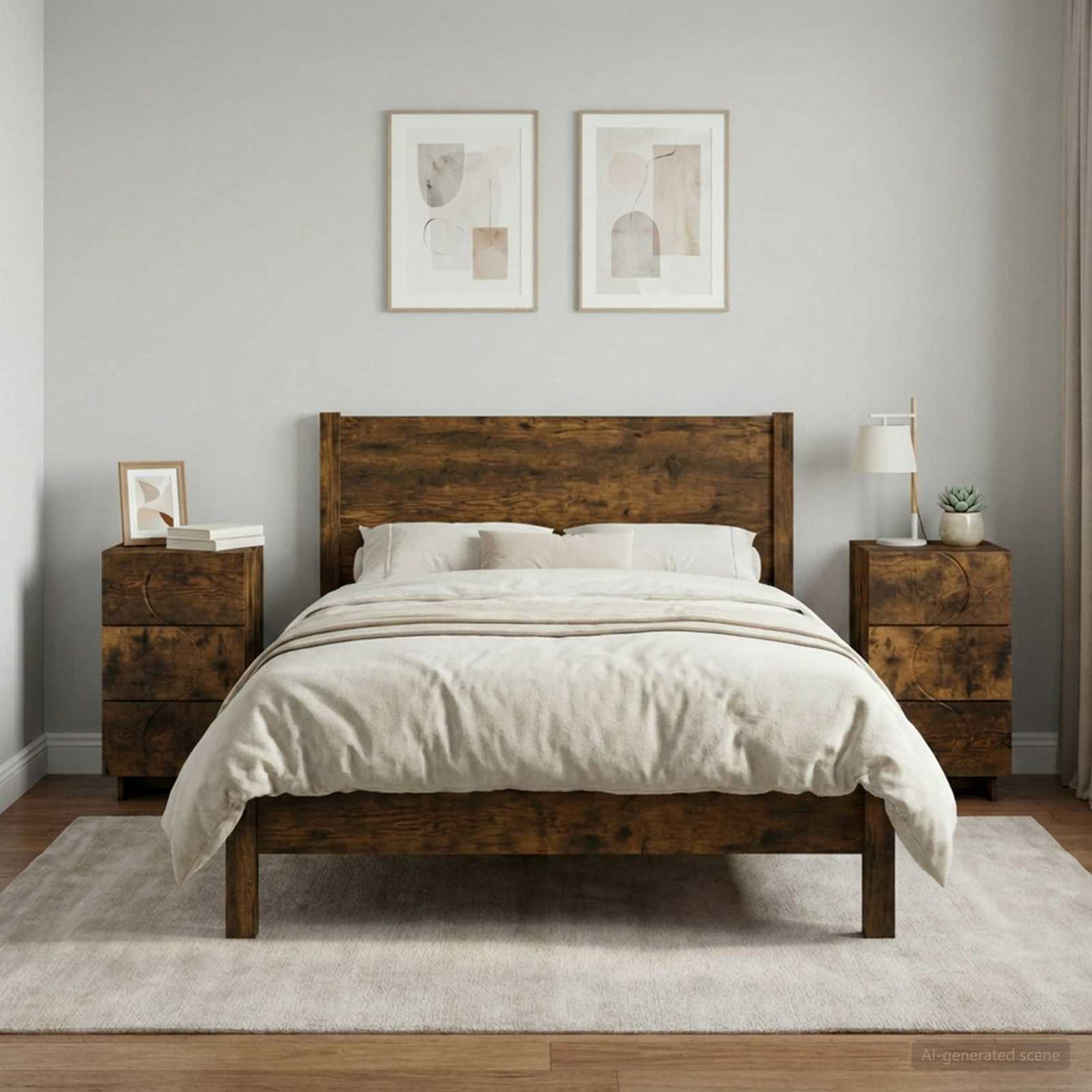 Bedside Cabinet 33.5 x 34.5 x 60 cm Smoked oak 2