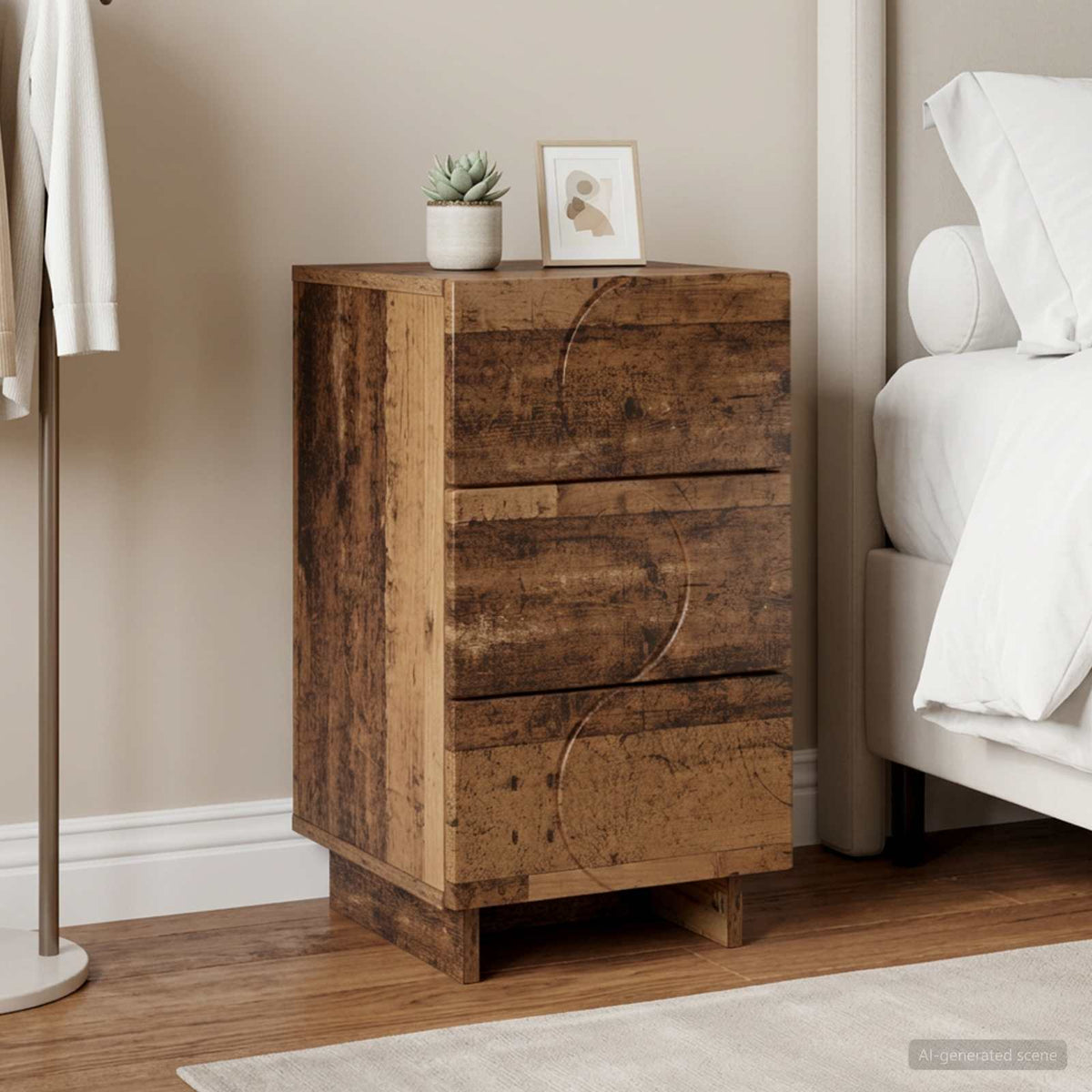 Bedside Cabinet 33.5 x 34.5 x 60 cm Old wood 1