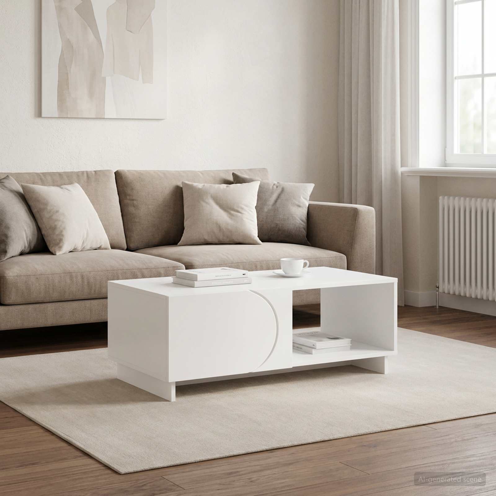 vidaXL Coffee Table White 95 x 50.5 x 35 cm Engineered Wood 1
