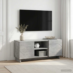 TV Stand Engineered Wood 90 x 34.5 x 40 cm Concrete grey