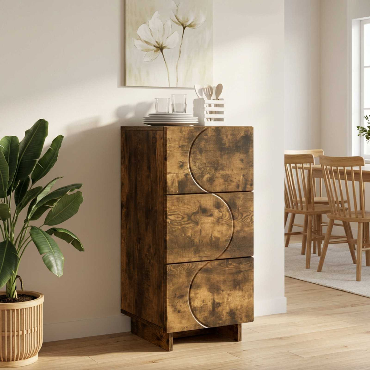 Sideboard 33.5 x 34.5 x 75 cm Engineered Wood Smoked oak