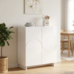 Sideboard 67 x 34.5 x 75 cm Engineered Wood High gloss white