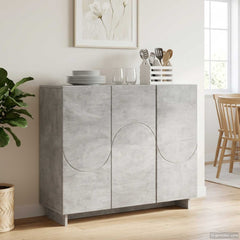 Sideboard 85.5 x 31 x 75 cm Engineered Wood Concrete grey