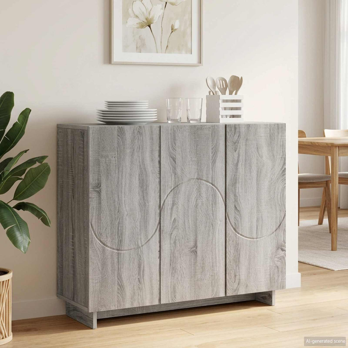 Sideboard 85.5 x 31 x 75 cm Engineered Wood Grey sonoma