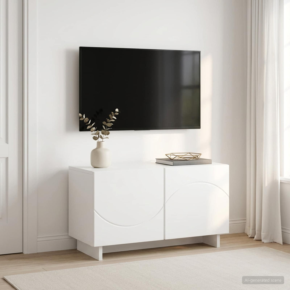 TV Stand Engineered Wood 60 x 34.5 x 40 cm White