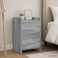 Bedside Tables Engineered Wood in Grey Sonoma