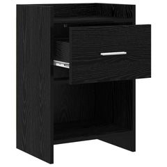 vidaXL Bedside Tables Black Oak 40 x 30 x 60 cm Engineered Wood 3