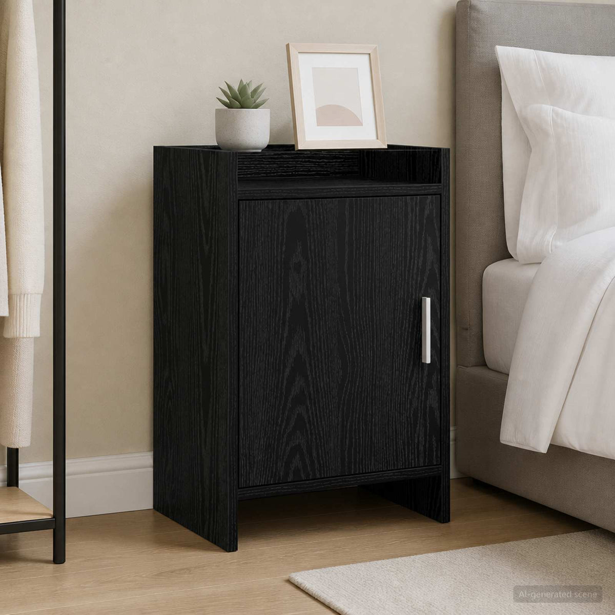 Bedside Tables Engineered Wood in Black Oak