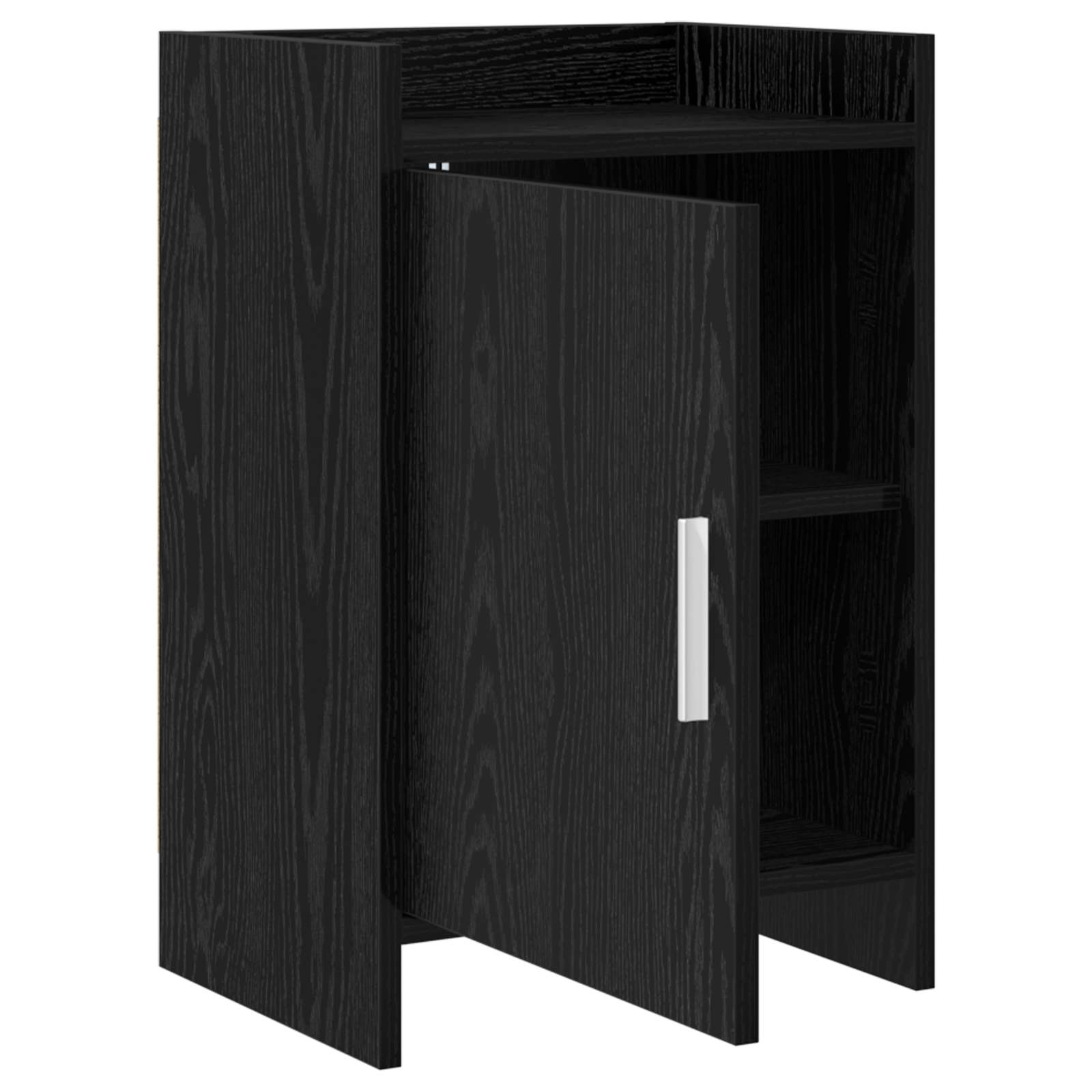vidaXL Bedside Tables Black Oak 40 x 30 x 60 cm Engineered Wood 3