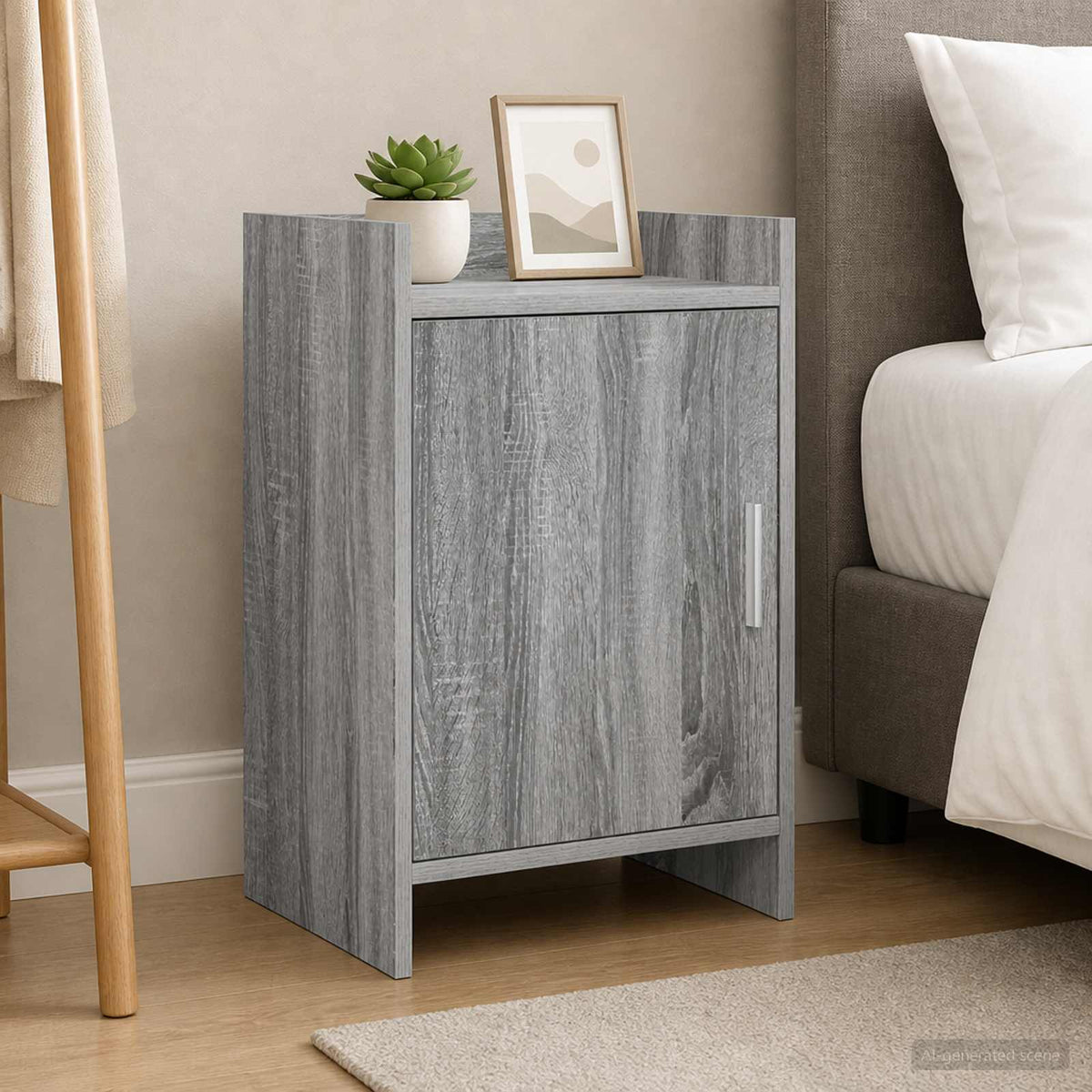 Bedside Tables Engineered Wood in Grey Sonoma