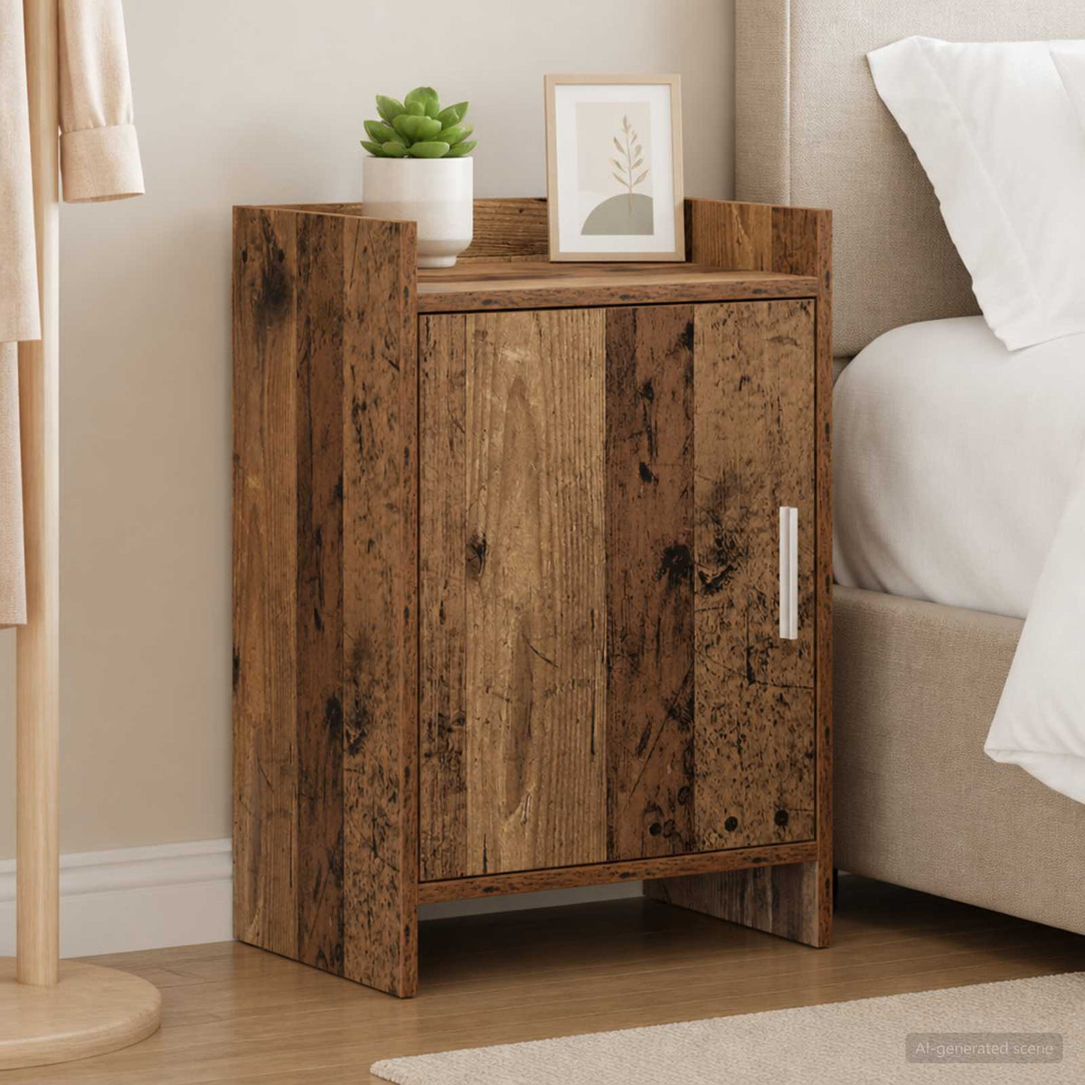 Bedside Tables Engineered Wood in Old Wood