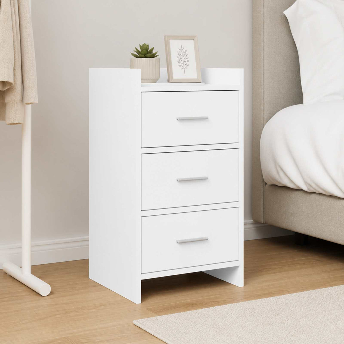 Bedside Tables Engineered Wood in White