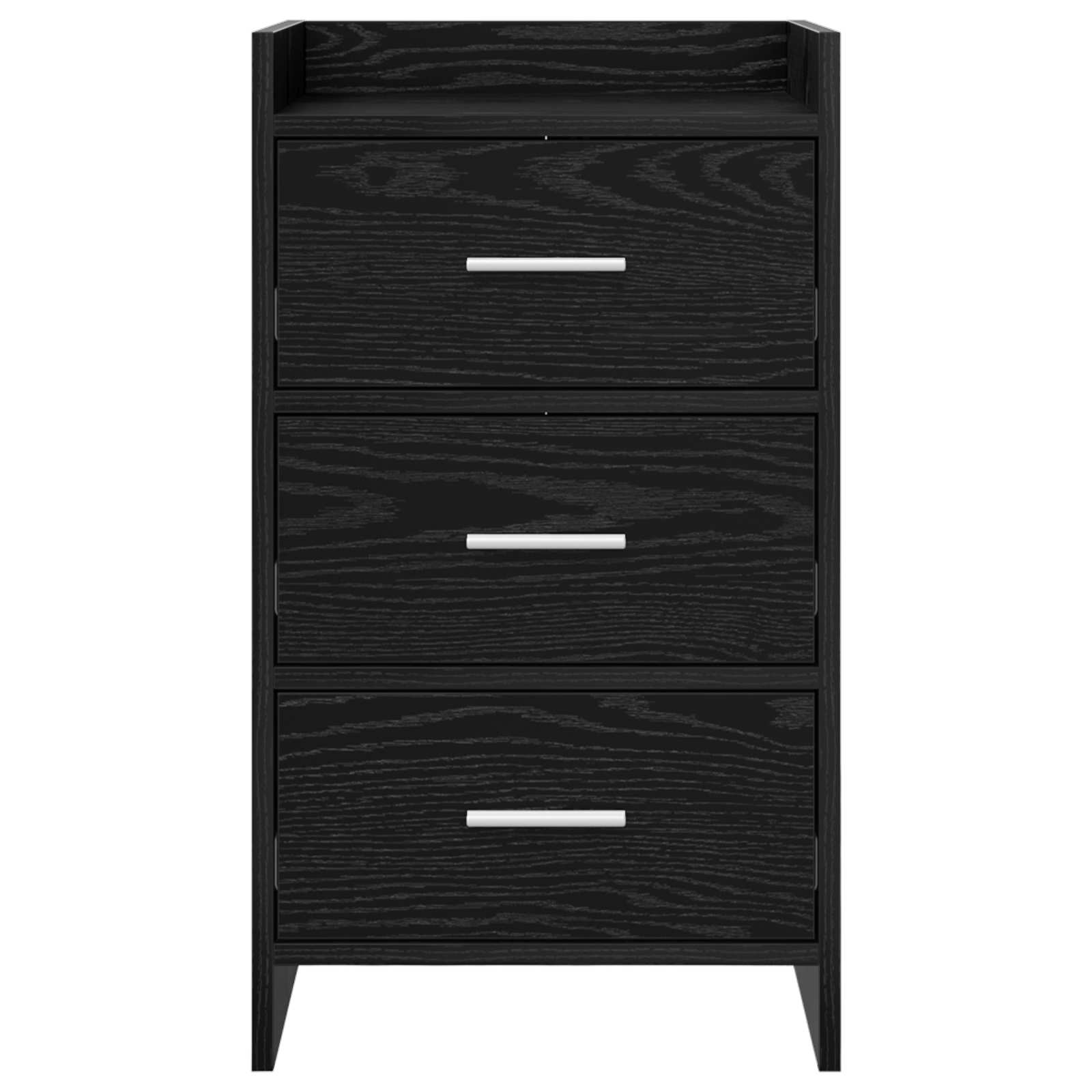 vidaXL Bedside Tables Black Oak 40 x 36 x 70 cm Engineered Wood 4