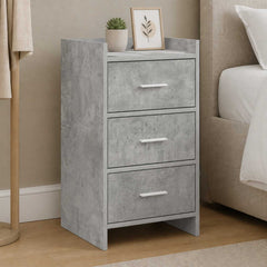 Bedside Tables Engineered Wood in Concrete Grey