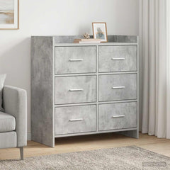 Sideboard 75 x 33 x 80 cm Engineered Wood Concrete grey