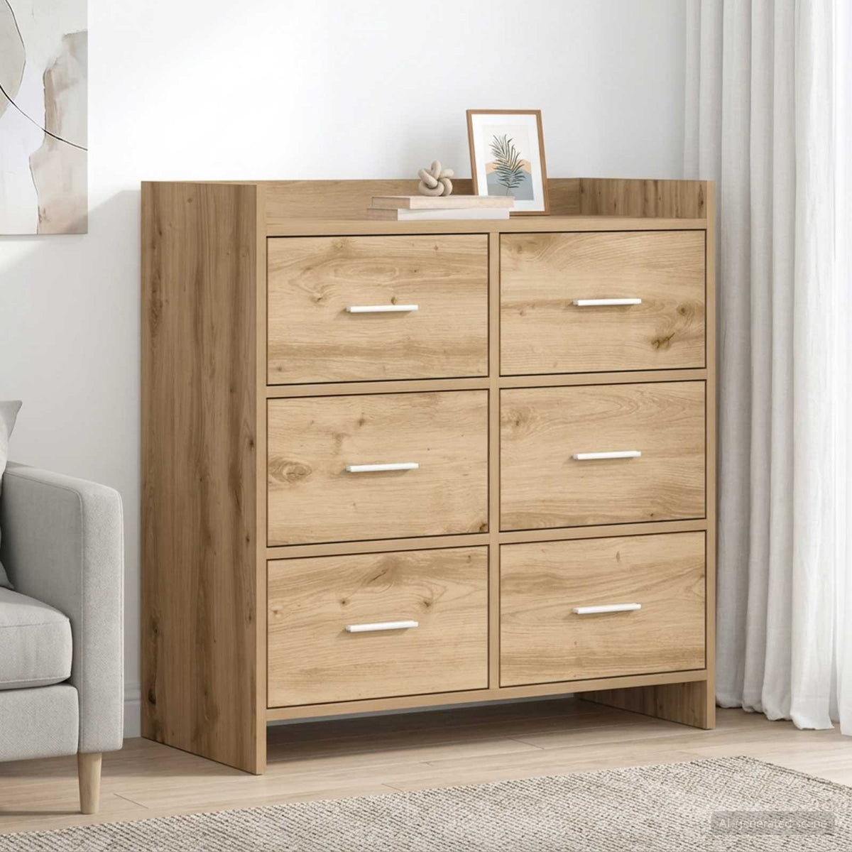 Sideboard 75 x 33 x 80 cm Engineered Wood Artisan oak