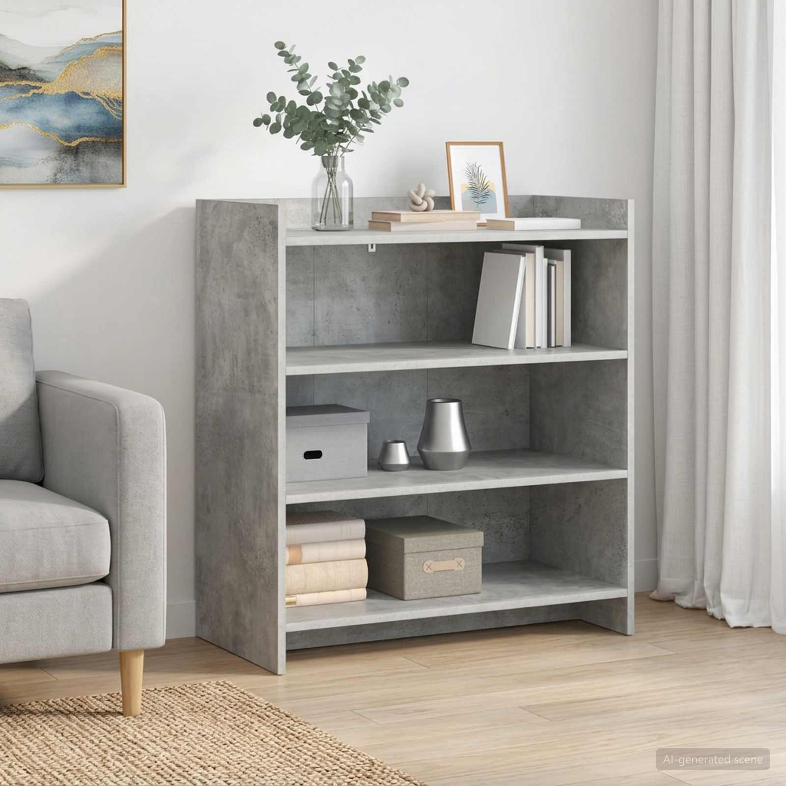 vidaXL Sideboard Concrete Grey 75 x 36 x 80 cm Engineered Wood 1