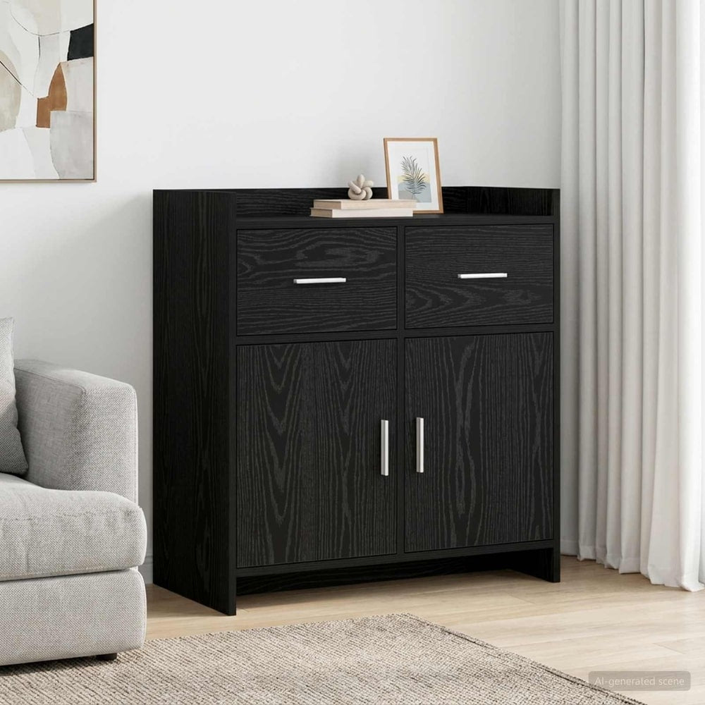 Sideboard 75 x 36 x 80 cm Engineered Wood Black oak